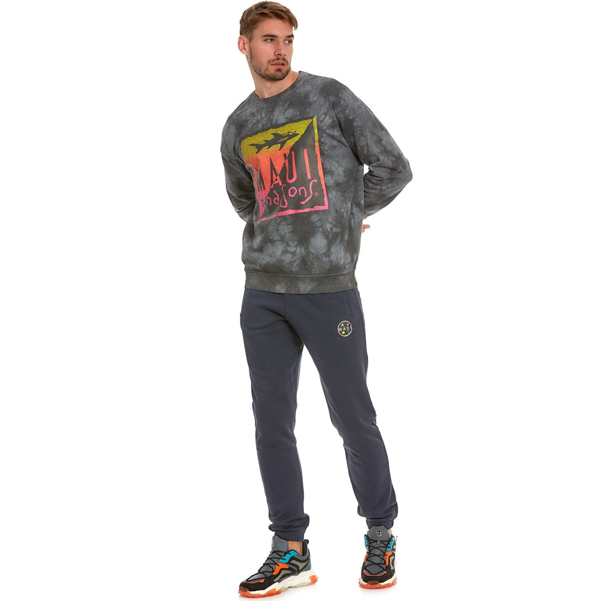 MAUI Mens Sav Crew Sweat - Grey