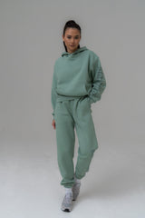 SIANMARIE Oversized Slogan Print Hoodie - Mint | WOMENS | Sian Marie