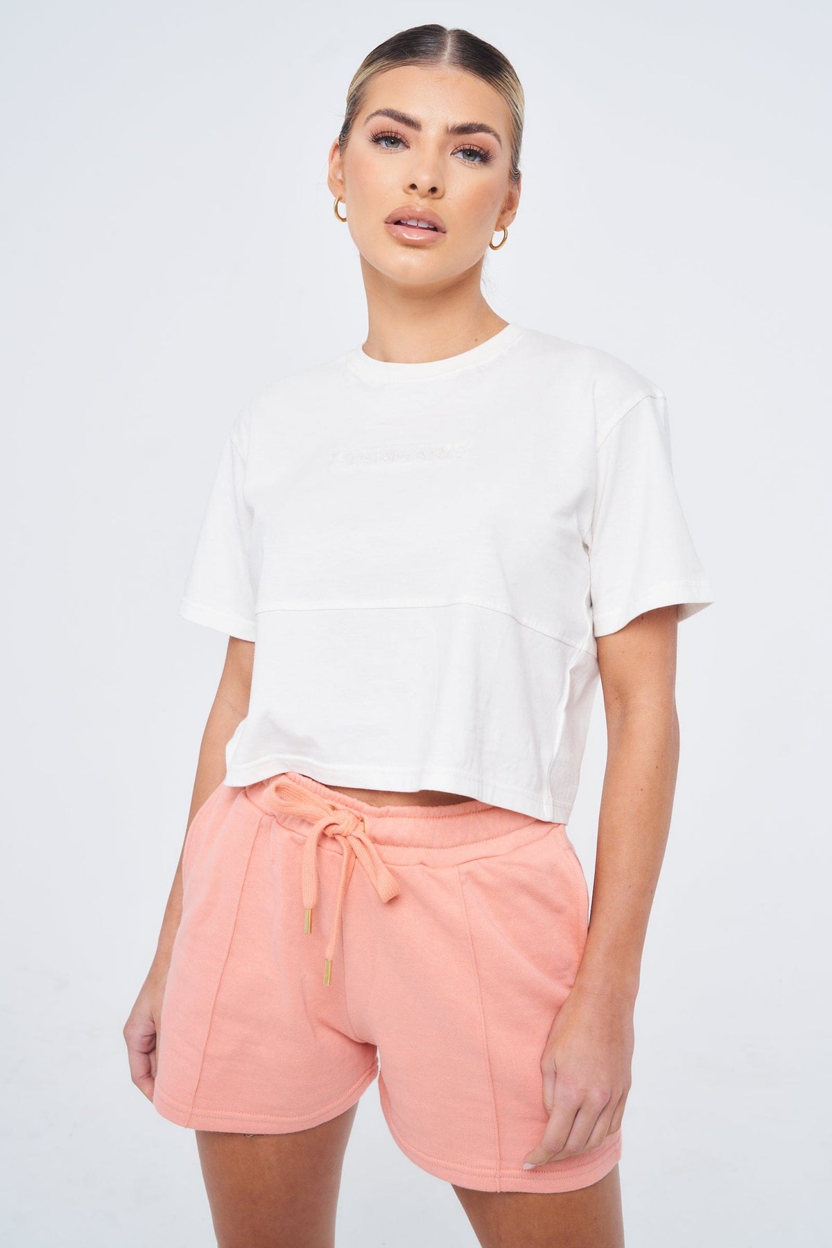 SIANMARIE Fleece Loose Fit Shorts - Peach