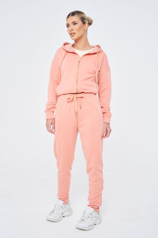 SIANMARIE Hoodie with Inner Zip - Peach | WOMENS | Sian Marie