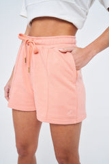 SIANMARIE Fleece Loose Fit Shorts - Peach | WOMENS | Sian Marie