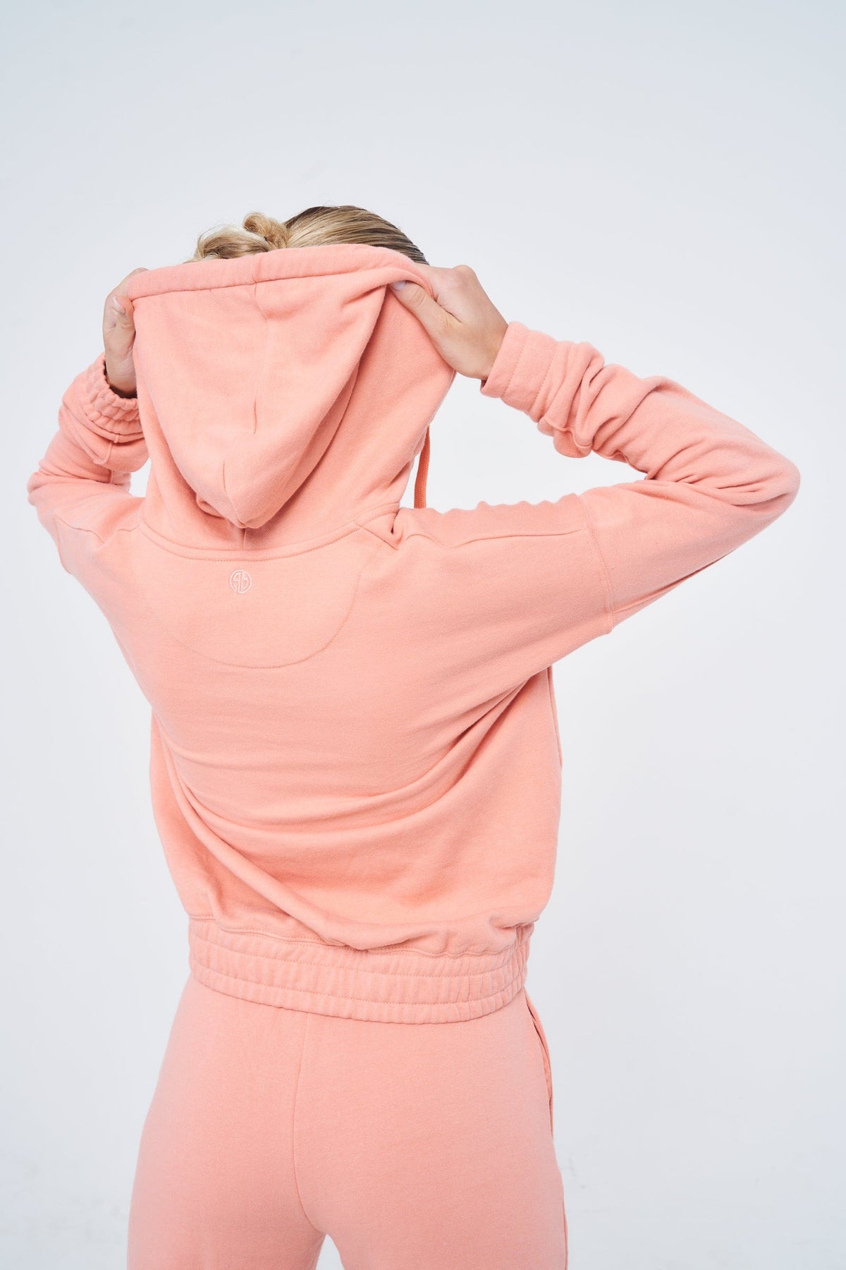 SIANMARIE Hoodie with Inner Zip - Peach