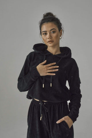 SIANMARIE Brushed Black Hoodie | WOMENS | Sian Marie