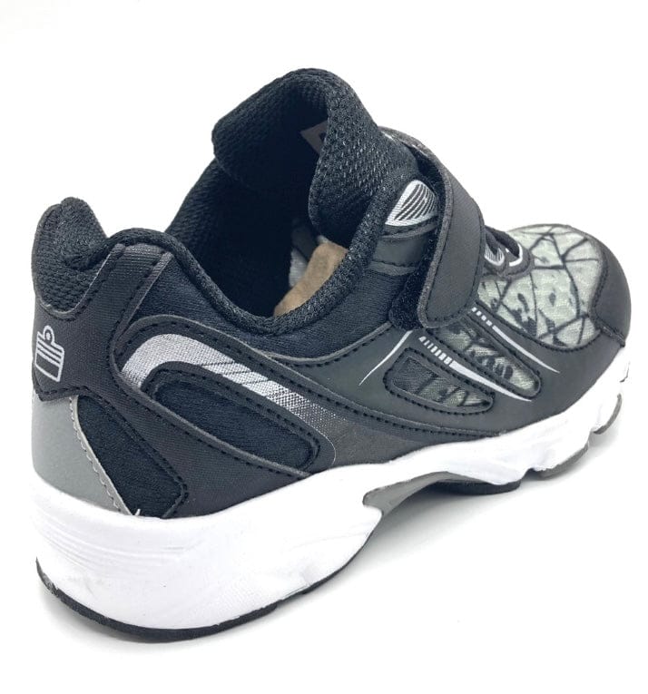 ADMIRAL Kids Aerobreeze Onyx Velcro / Stretch Lace - Lightweight running and training shoe - Black / Silver
